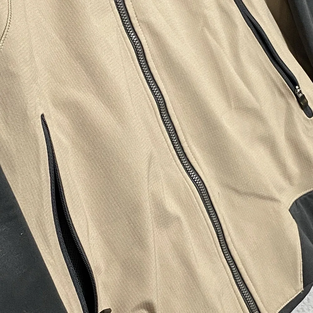 The North Face Kadet Jacket Mens Large Full Zip Beige Softshell Performance